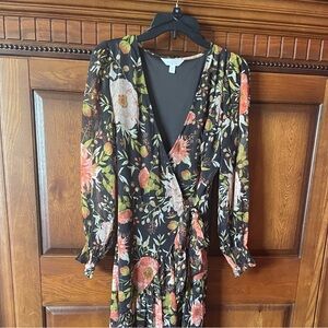 Lauren Conrad Medium Floral Wrap Women's Dress